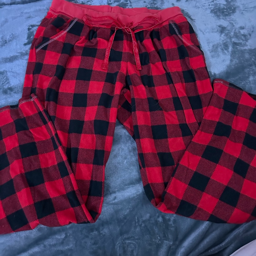 red plaid sweatpants